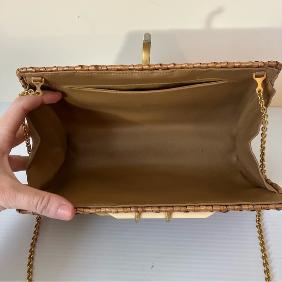 Rodo Italy Vintage Woven Glazed Wicker Mid-Century Italian Clutch Bag - Picture 6 of 12